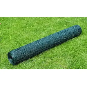 Comparateur de prix : vidaXL Grillage à poule avec revêtement en PVC 25x0,5 m vert