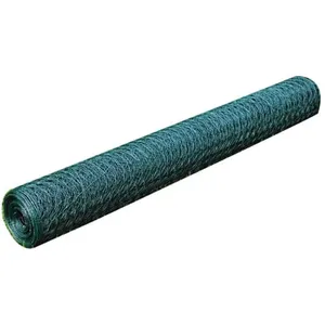 Comparateur de prix : vidaXL Grillage à poule avec revêtement en PVC 25x0,75 m vert