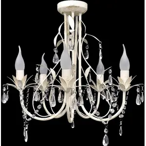 Comparateur de prix : vidaXL Lustre suspendu en cristal 5 douilles d'ampoule