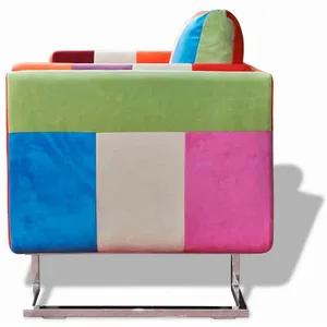 Comparateur de prix : vidaXL Fauteuil cube avec design de patchwork Chrome Tissu