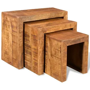 Comparateur de prix : vidaXL Table gigogne 3 pcs Bois massif de manguier