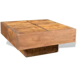 Comparateur de prix : vidaXL Table basse carrée Marron Bois massif de manguier