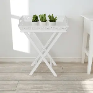 Comparateur de prix : vidaXL Table d'appoint avec plateau Blanc