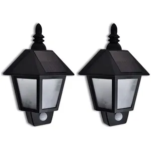 Comparateur de prix : vidaXL Applique murale solaire avec capteur de mouvement 2 pcs