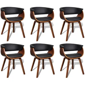 Comparateur de prix : vidaXL Chaises à manger lot de 6 bois courbé et similicuir