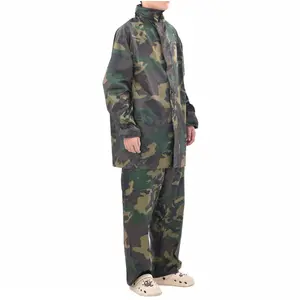 Comparateur de prix : vidaXL Combinaison de pluie avec capuche 2 pcs Hommes Camouflage L