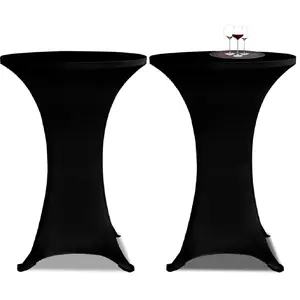 Comparateur de prix : vidaXL Housse de table Ø 70 cm Noir extensible 2 pcs