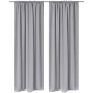 Comparateur de prix : vidaXL Rideaux occultants à fentes 2 pcs Gris 135 x 245 cm