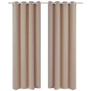 Comparateur de prix : VIDAXL 2 pcs Rideau Blackout Occultant Creme avec  illets en metal 135x245cm