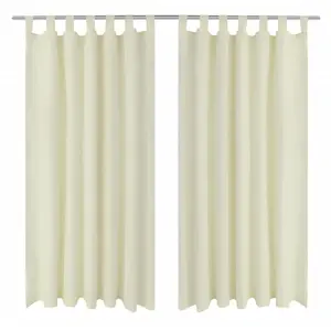 Comparateur de prix : vidaXL 2 pcs Rideau à Passant Micro Satin Crème 140 x 245 cm