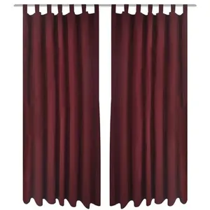 Comparateur de prix : vidaXL 2 pcs Rideau à Passant Micro Satin Bordeaux 140 x 245 cm