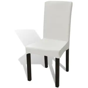 Comparateur de prix : vidaXL Housses de chaise élastiques droites 6 pcs Crème