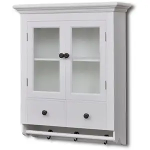 Comparateur de prix : vidaXL Placard mural de cuisine avec porte en verre Bois blanc