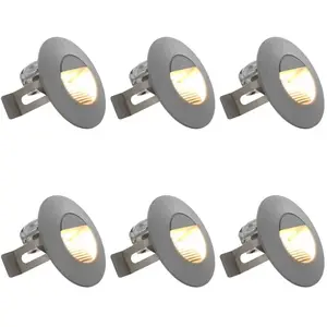 Comparateur de prix : vidaXL Appliques murales LED d'extérieur 6 pcs 5 W Argenté Rond