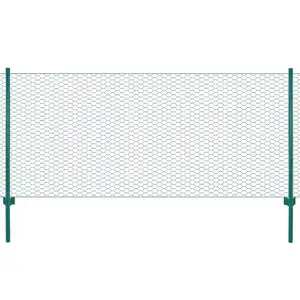 Comparateur de prix : vidaXL Clôture en grillage métallique avec poteaux Acier 25x0,5 m Vert