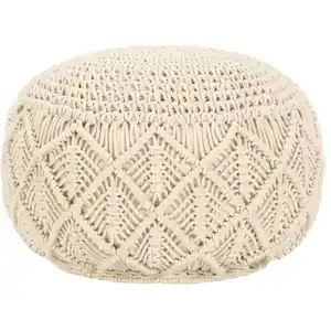 Comparateur de prix : vidaXL Pouf fait à la main en macramé 45 x 30 cm Coton