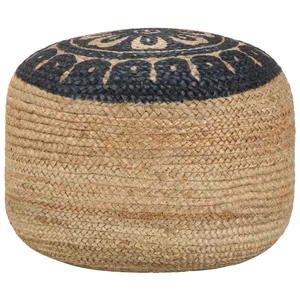 Comparateur de prix : vidaXL Pouf fait à la main Bleu 45 x 30 cm Jute