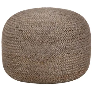 Comparateur de prix : vidaXL Pouf fait à la main Gris clair 45 x 30 cm Jute