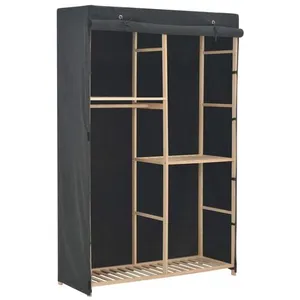 Comparateur de prix : vidaXL Garde-robe à 3 niveaux Gris 110 x 40 x 170 cm Tissu