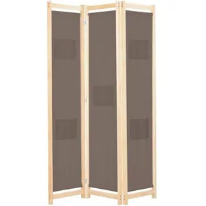Comparateur de prix : vidaXL Cloison de séparation 3 panneaux Marron 120x170x4 cm Tissu