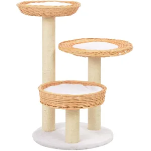 Arbre À Chat Avec Griffoir En Sisal 50 Cm Beige Marron Grattoir À Chat