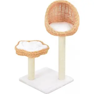 Comparateur de prix : vidaXL Arbre à chat avec griffoir en sisal Naturel Bois de saule