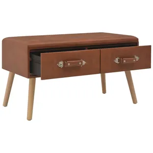 vidaXL Table basse Marron 80x40x46 cm Similicuir pas cher