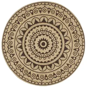 Comparateur de prix : VIDAXL Tapis fait à la main Jute avec imprimé marron foncé 150 cm