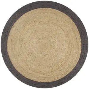 Comparateur de prix : vidaXL Tapis fait à la main Jute avec bord gris foncé 120 cm