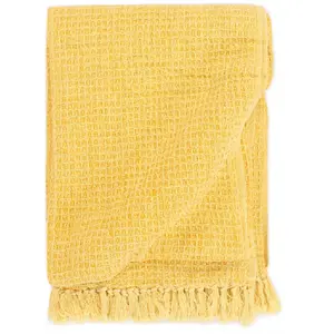 Comparateur de prix : VIDAXL Couverture en coton 220 x 250 cm Jaune moutarde