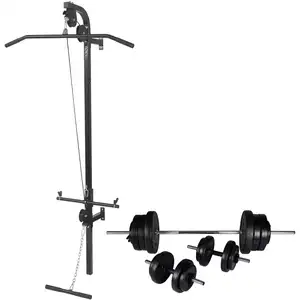 vidaXL Tour de musculation murale avec jeu d'haltères et poids 60,5 kg pas cher