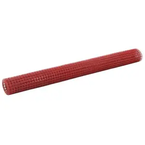 Comparateur de prix : vidaXL Grillage Acier avec revêtement en PVC 25x1,5 m Rouge