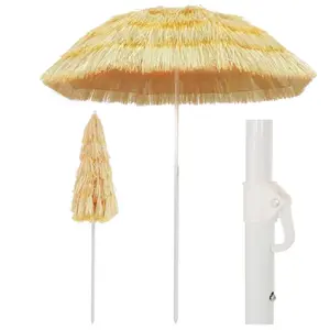 Comparateur de prix : vidaXL Parasol de plage Naturel 180 cm Style hawaïen