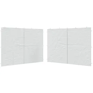 Comparateur de prix : vidaXL Parois de tente de réception 2 pcs et fermeture éclair PE Blanc