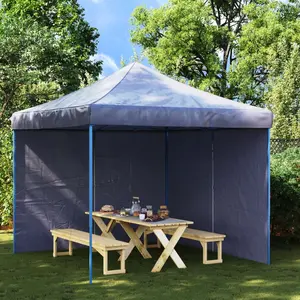 Comparateur de prix : vidaXL Paroi de tente de réception 2pcs avec fermeture éclair PE Bleu