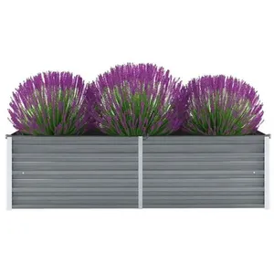 vidaXL Lit surélevé de jardin Acier galvanisé 160x40x45 cm Gris