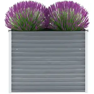 vidaXL Lit surélevé de jardin Acier galvanisé 100x40x77 cm Gris pas cher