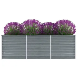 Comparateur de prix : vidaXL Lit surélevé de jardin Acier galvanisé 240x80x77 cm Gris
