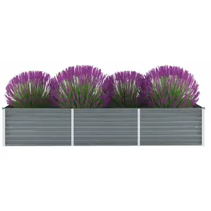 vidaXL Lit surélevé de jardin Acier galvanisé 240x80x45 cm Gris pas cher