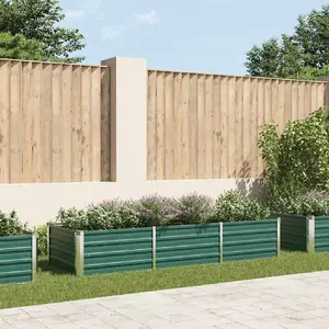 vidaXL Lit surélevé de jardin Acier galvanisé 240x80x45 cm Vert pas cher
