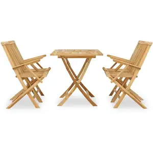 vidaXL Mobilier à dîner d'extérieur 5 pcs Bois de teck massif pas cher