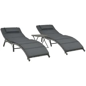 Comparateur de prix : vidaXL Ensemble De Chaises Longues Pliables 5 Pcs Résine Tressée Gris