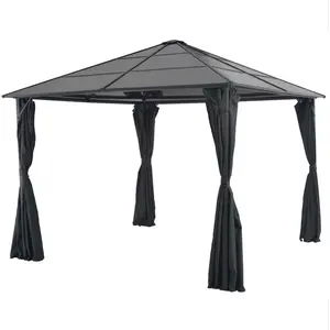 Comparateur de prix : vidaXL Tonnelle avec rideau Aluminium 3x3 m Noir