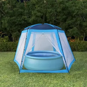 vidaXL Tente de piscine Tissu 500x433x250 cm Bleu pas cher
