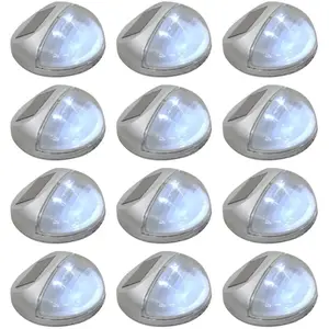 Comparateur de prix : vidaXL Lampe solaire murale à LED d'extérieur 12 pcs Rond Argenté
