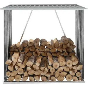 Comparateur de prix : vidaXL Abri de stockage de bois Acier galvanisé 163x83x154 cm Gris