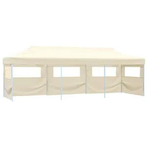 Comparateur de prix : vidaXL Tente de réception pliable avec 5 parois 3x9 m Blanc cassé