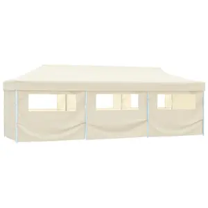 Comparateur de prix : vidaXL Tente de réception pliable avec 8 parois 3x9 m Blanc cassé