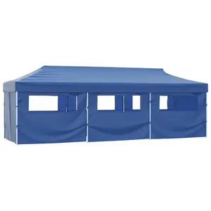 Comparateur de prix : vidaXL Tente de réception pliable avec 8 parois 3x9 m Bleu