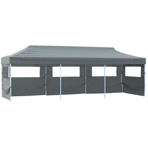 Comparateur de prix : vidaXL Tente de réception pliable avec 5 parois 3 x 9 m Anthracite